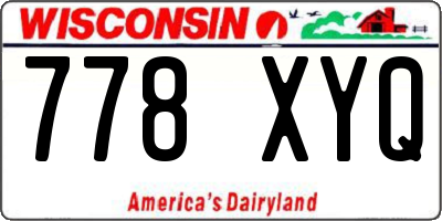 WI license plate 778XYQ