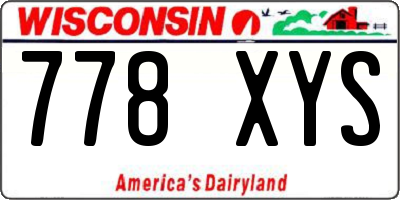 WI license plate 778XYS