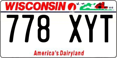 WI license plate 778XYT