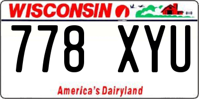WI license plate 778XYU