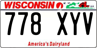 WI license plate 778XYV
