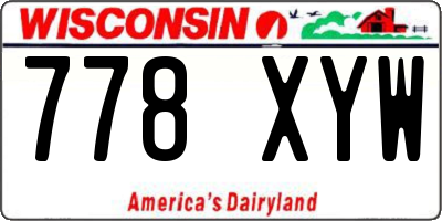 WI license plate 778XYW