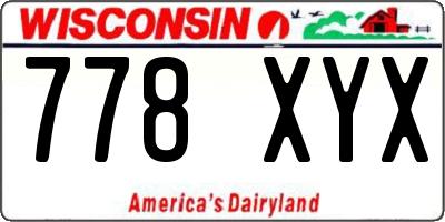 WI license plate 778XYX