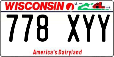 WI license plate 778XYY