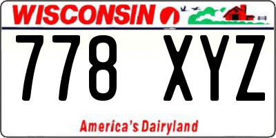 WI license plate 778XYZ