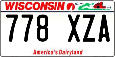 WI license plate 778XZA