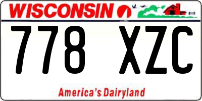 WI license plate 778XZC