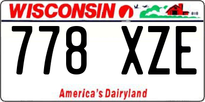 WI license plate 778XZE