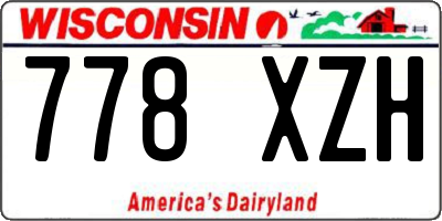 WI license plate 778XZH