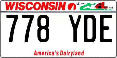 WI license plate 778YDE
