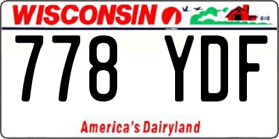 WI license plate 778YDF