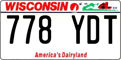 WI license plate 778YDT