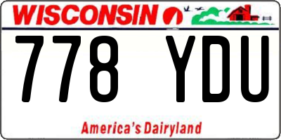 WI license plate 778YDU