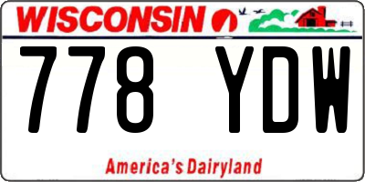 WI license plate 778YDW