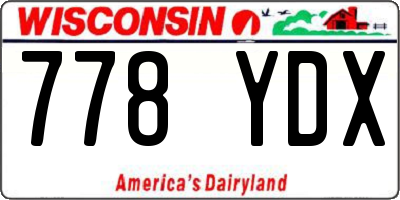 WI license plate 778YDX