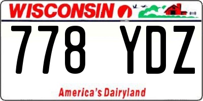 WI license plate 778YDZ
