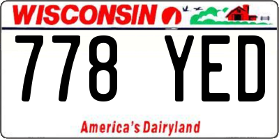 WI license plate 778YED