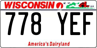 WI license plate 778YEF