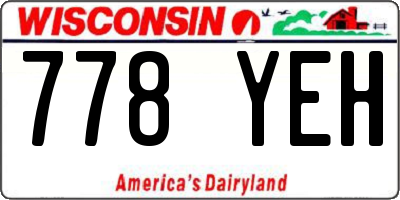 WI license plate 778YEH