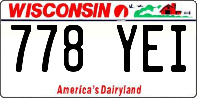 WI license plate 778YEI