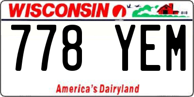 WI license plate 778YEM