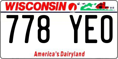 WI license plate 778YEO