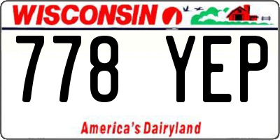 WI license plate 778YEP