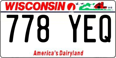 WI license plate 778YEQ