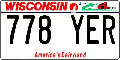 WI license plate 778YER