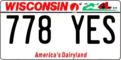 WI license plate 778YES