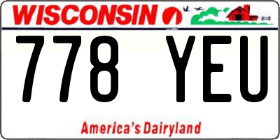 WI license plate 778YEU