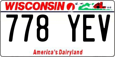 WI license plate 778YEV