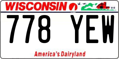 WI license plate 778YEW