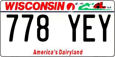 WI license plate 778YEY