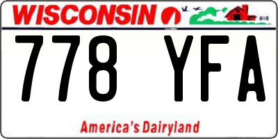 WI license plate 778YFA
