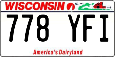 WI license plate 778YFI