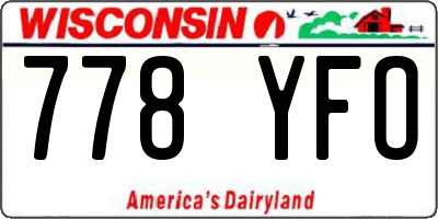 WI license plate 778YFO