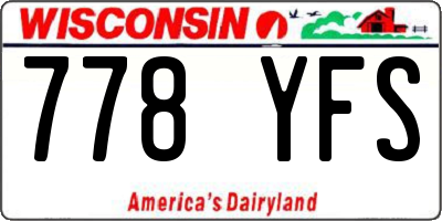 WI license plate 778YFS