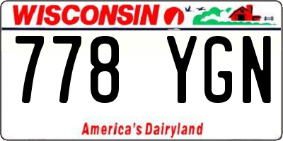 WI license plate 778YGN