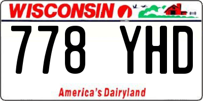 WI license plate 778YHD