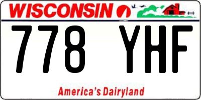 WI license plate 778YHF