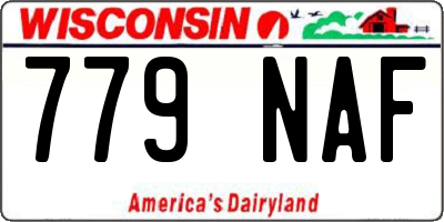 WI license plate 779NAF