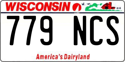 WI license plate 779NCS