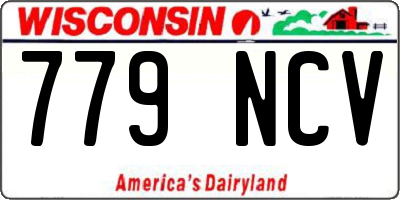 WI license plate 779NCV