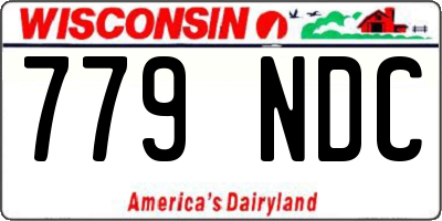 WI license plate 779NDC