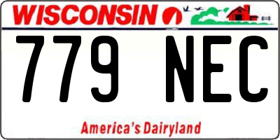WI license plate 779NEC