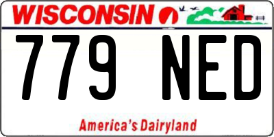 WI license plate 779NED