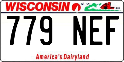 WI license plate 779NEF