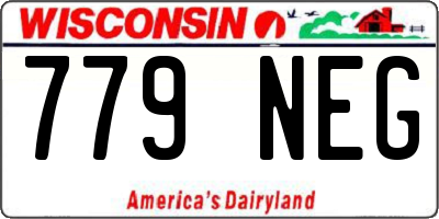 WI license plate 779NEG