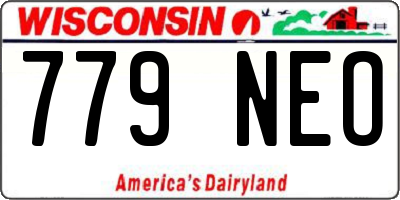 WI license plate 779NEO